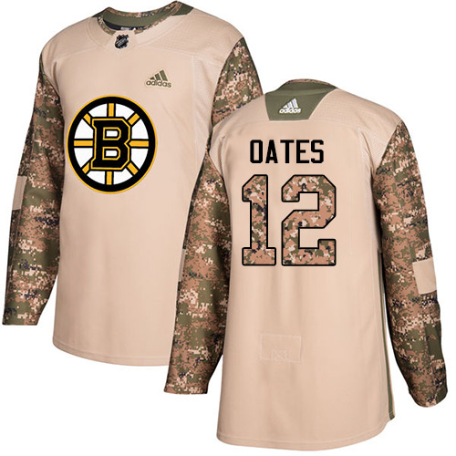 Adidas Bruins #12 Adam Oates Camo Authentic Veterans Day Stitched NHL Jersey - Click Image to Close